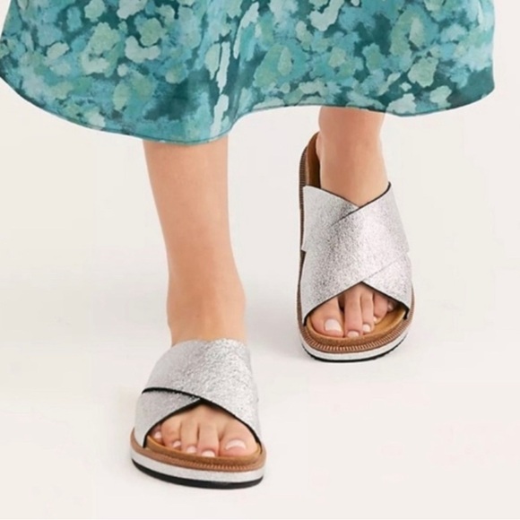 Free People Silver Sidelines Sandal - Picture 2 of 6